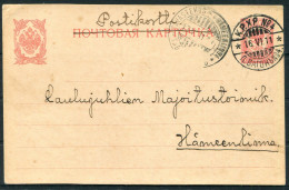1911 Finland Stationery Postcard K.P.X.P. No 4 TPO Railway  - Brieven En Documenten