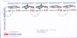 Greenland Ersttags Brief FDC Cover 1997 Automathæfte Nr. 1, H-Blatt 11 Wale Whales In 5-Stripe From MH 6. - FDC