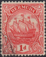 BERMUDA/1910-24/USED/SC#42/CARAVEL / SHIPS /BOATS / 1p RED - Bermudes