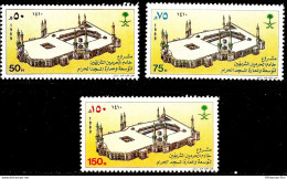 Saudi Arabia 1989 Expansion Of The Mosque, Mecca 3 Values MNH SA-89-15 - Islam