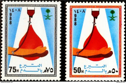 Saudi Arabia 1988 Blood Donation SA-88-04 Blood Drop, Intravenous Drip - OMS