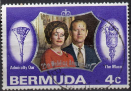 BERMUDA/1972/USED/SC#296/QUEEN ELIZABETH II /QEII / 25TH. WEDDING ANNIV. /4c - Bermudes