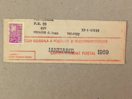Romania Rumanien Roumanie - Cupon Mandat Postal Coupon Mandate Postauftrag - Suceava 1969 Radio Wire Broadcasting Stamp - Brieven En Documenten
