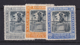 Barbados, Scott 110-112 (SG 158-162), MHR - Barbades (...-1966)