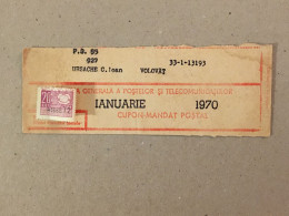 Romania Rumanien Roumanie - Cupon Mandat Postal Coupon Mandate Postauftrag - Suceava 1970 Wire Broadcasting Radio Stamp - Brieven En Documenten