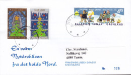 Greenland KANGERLUSSUAQ 2002 Cover Brief Lettre TARM Denmark Weihnachten Christmas Seals - Lettres & Documents