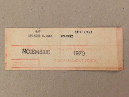 Romania Rumanien Roumanie - Cupon Mandat Postal Coupon Mandate Postauftrag - Suceava 1970 - Covers & Documents