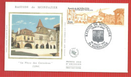 ENVELOPPE  PREMIER JOUR BASTIDE DE MONTPAZIER  5 7 1988 - Abadías Y Monasterios