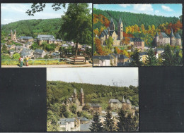 LUXEMBOURG -   CLERVAUX - L'EGLISE PAROISSIALE ET LE CHATEAU FEODAL -   3 CPA   (L 121) - Clervaux