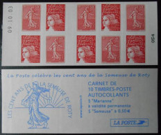 Carnet Marianne Luquet Semeuse De Roty 1511 Daté Les Cent Ans De La Semeuse De Roty - Carnets
