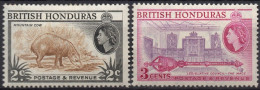 BRITISH HONDURAS/1953-57/MH/SC#145-6/QUEEN ELIZABETH II / QEII / SHORT SET - Honduras Británica (...-1970)