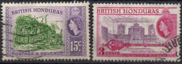 BRITISH HONDURAS/1953-57/USED/SC#146a, 150/QUEEN ELIZABETH II / QEII / SHORT SET - Honduras Británica (...-1970)