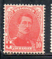 BELGIQUE BELGIE BELGIO BELGIUM 1915 KING ROI ALBERT I RED CROSS CROIX ROUGE 10c MH - 1914-1915 Croce Rossa