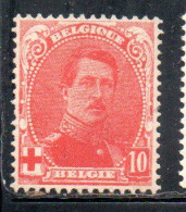 BELGIQUE BELGIE BELGIO BELGIUM 1915 KING ROI ALBERT I RED CROSS CROIX ROUGE 10c MH - 1914-1915 Croix-Rouge