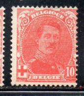 BELGIQUE BELGIE BELGIO BELGIUM 1915 KING ROI ALBERT I RED CROSS CROIX ROUGE 10c MH - 1914-1915 Croce Rossa