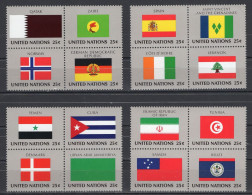 UN New York Complete Serie 16v 1988 Flags Of The UN Members MNH - Ongebruikt