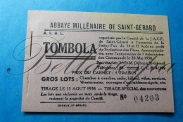 Abbaye Millénaire De Saint-Gérard TOMBALA  1938 - Historische Dokumente