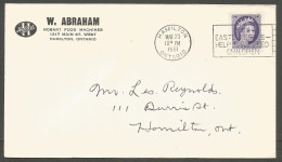 1961 Abraham Hobart Food Machines Advertising Cover 4c Wilding Hamilton Ontario - Postal History