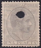 Spain 1878 Sc 239 España Ed 197T Telegraph Punch (taladrado) Cancel Thin - Télégraphe