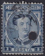 Spain 1876 Sc 228 España Ed 180T Telegraph Punch (taladrado) Cancel - Telegrafi