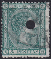 Spain 1875 Sc 220 España Ed 170T Telegraph Punch (taladrado) Cancel - Telegraph