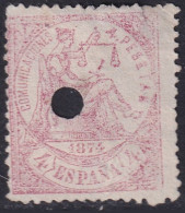 Spain 1874 Sc 209 España Ed 151T Telegraph Punch (taladrado) Cancel - Telegraph