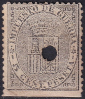 Spain 1874 Sc MR1 España Ed 141T War Tax Telegraph Punch (taladrado) Cancel - Telegramas