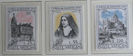 Santa Teresa Del Bambino Gesù Theresia Van Lisieux 1973 Mi 618-620 Yv 555-557 POSTFRIS MNH ** VATICANO VATICAN VATICAAN - Neufs