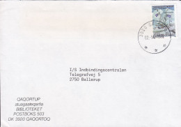 Greenland BIBLIOTEKET (Biliothek) QAQORTOQ (Julianehåb) 1992 Cover Brief Lettre BALLERUP Denmark 4.00 Kr Flower Stamp - Storia Postale