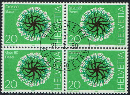 Schweiz 1980, MiNr 1170,4er Block Mit FDC Gestempelt - Usati