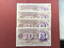 SUISSE Lot De 4 Billets - Switzerland