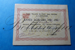 Ecole Moyenne LESSINES Anée 1919-1920 L'élève "ANSEAU Michel" - Historical Documents