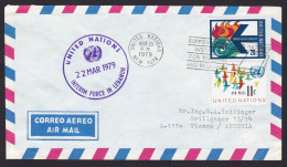United Nations: Cover To Austria, 1979, 2 Stamps, Cancel UNIFIL, UN Forces Lebanon, Military Field Post? (traces Of Use) - Cartas & Documentos