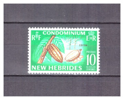 NOUVELLES  HEBRIDES    . N ° 219  .   10 C    CACAO     NEUF *   .  SUPERBE . - Neufs