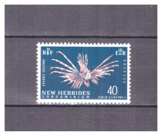 NOUVELLES  HEBRIDES    . N ° 221  .   40 C    POISSON     NEUF *   .  SUPERBE . - Unused Stamps