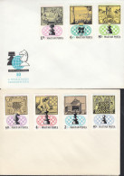 UNGARN  2957-2963, Auf 2 Umschlägen, Ungebraucht, Schach, 1974 - Covers & Documents