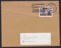 Austria: Cover To Germany, 1988, 1 Stamp, Church Organ, Music History, Cancel Slogan Milk (crease, Shortened At 2 Sides) - Storia Postale