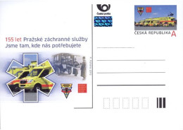 CDV 152 Czech Republic 155 Years Of The Prague Rescue Service 2012 Helicopter - Cartes Postales