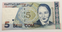 KYRGYZSTAN -  5 SOM - P 13 (1997) - UNC - BANKNOTES - PAPER MONEY - CARTAMONETA - - Kirghizistan