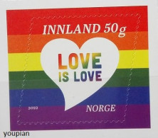 Norway 2022, Love Is Love, MNH Unusual Single Stamp - Unused Stamps