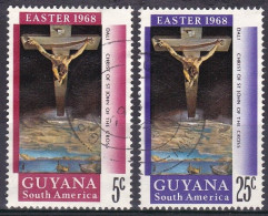 GUYANA ANNO 1968 PASQUA SERIE COMPLETA USATA LINGUELLATA COME DA FOTO - Guyane (1966-...)