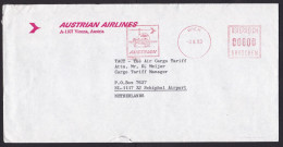 Austria: Cover To Netherlands, 1983, Meter Cancel, Austrian Airlines, Aviation, Airplane (minor Damage) - Brieven En Documenten