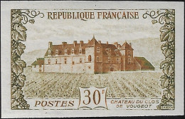 France 1951 Y&T 913. Essai De Couleurs, Château Du Clos De Vougeot. Raisins Et Feuilles De Vigne - Vinos Y Alcoholes