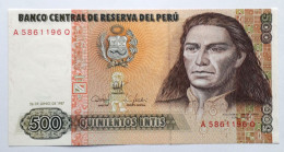 PERU' - 500 INTIS  - P 134  (1987) - UNC - BANKNOTES - PAPER MONEY - CARTAMONETA - - Pérou