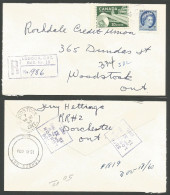 1960 Registered Cover 25c Wilding/Paper MOON London Sub No 15 Ontario To Barrel Woodstock - Histoire Postale