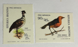 Argentina 1973 Aves, Chaja Y Tordo, GJ 1605/6, S B58/9, Mi 1142/3, MNH. - Unused Stamps