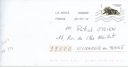 France 2013 - AA 777- OBLITERE S/ Enveloppe 07 /2013 : Les Animaux Dans L'art = Buffle Couché En Bronze Doré - Lettres & Documents