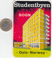 ETIQUETA - STICKER - LUGGAGE LABEL  NORWAY - NORGE - HOTEL STUDENTBYEN SOGN - OSLO - Etiquettes D'hotels