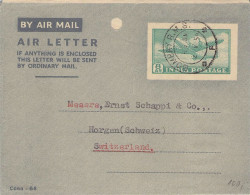 INDIA - AEROGRAMME 1954 BOMBAY - HORGEN/CH  / 5282 - Aerogramme