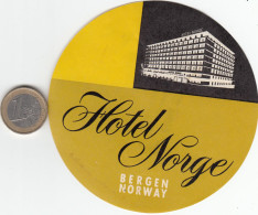 ETIQUETA - STICKER - LUGGAGE LABEL  NORWAY - NORGE - HOTEL Norge - Bergen - Etiquettes D'hotels